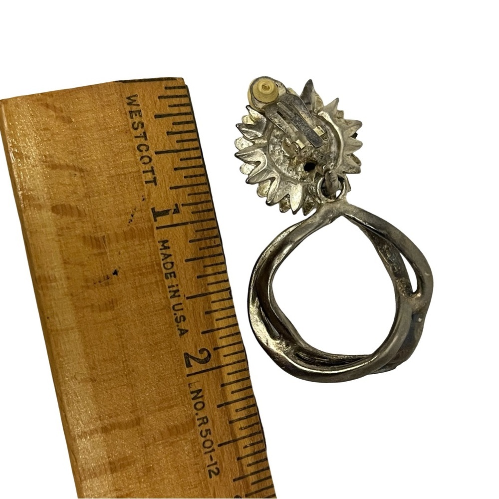 Sunflower Silver and Gold Clip On Earrings - Picture 2 of 2
